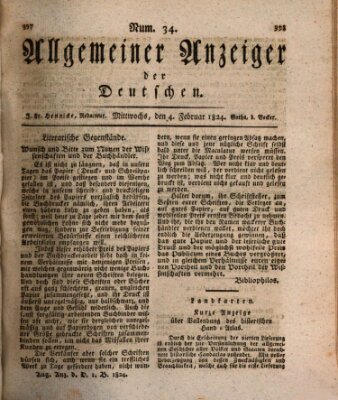 Allgemeiner Anzeiger der Deutschen Mittwoch 4. Februar 1824