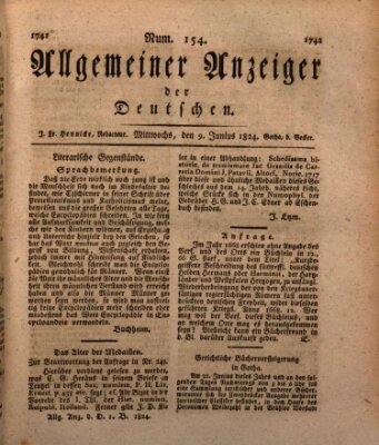 Allgemeiner Anzeiger der Deutschen Mittwoch 9. Juni 1824