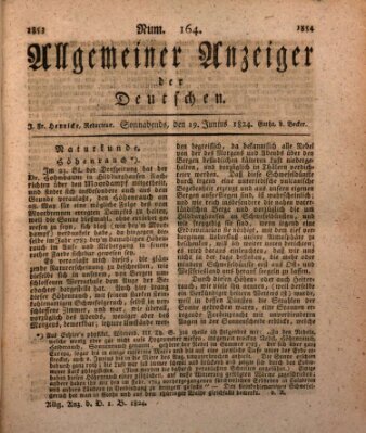 Allgemeiner Anzeiger der Deutschen Samstag 19. Juni 1824