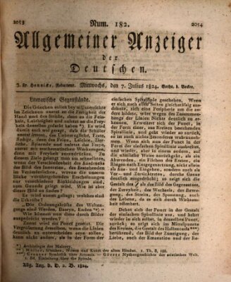Allgemeiner Anzeiger der Deutschen Mittwoch 7. Juli 1824