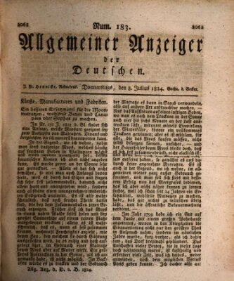 Allgemeiner Anzeiger der Deutschen Donnerstag 8. Juli 1824