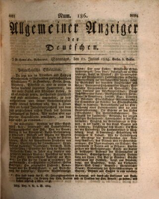 Allgemeiner Anzeiger der Deutschen Sonntag 11. Juli 1824