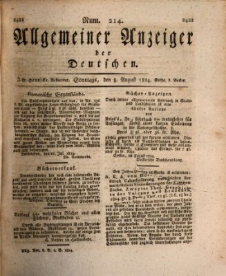 Allgemeiner Anzeiger der Deutschen Sonntag 8. August 1824