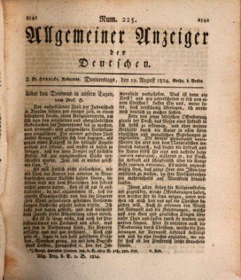 Allgemeiner Anzeiger der Deutschen Donnerstag 19. August 1824