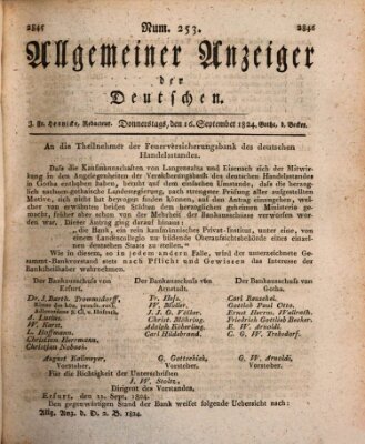 Allgemeiner Anzeiger der Deutschen Donnerstag 16. September 1824