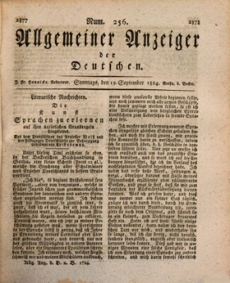 Allgemeiner Anzeiger der Deutschen Sonntag 19. September 1824