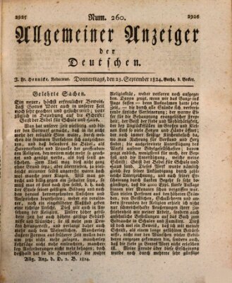 Allgemeiner Anzeiger der Deutschen Donnerstag 23. September 1824