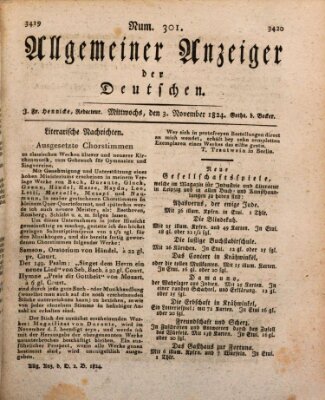 Allgemeiner Anzeiger der Deutschen Mittwoch 3. November 1824