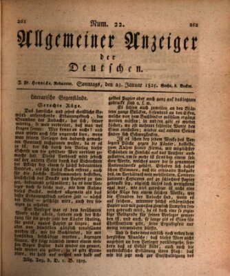Allgemeiner Anzeiger der Deutschen Sonntag 23. Januar 1825