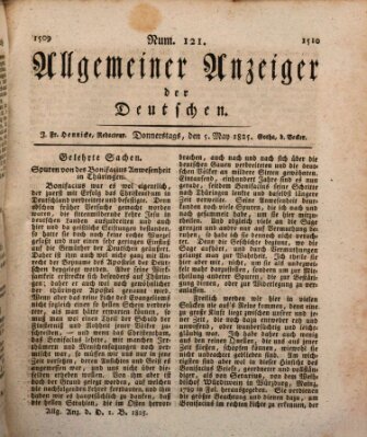 Allgemeiner Anzeiger der Deutschen Donnerstag 5. Mai 1825
