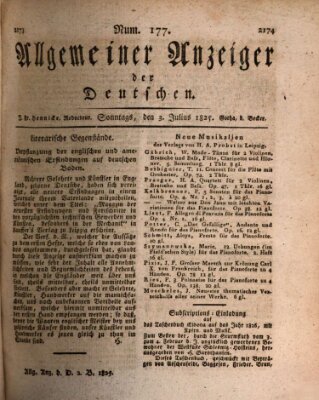 Allgemeiner Anzeiger der Deutschen Sonntag 3. Juli 1825