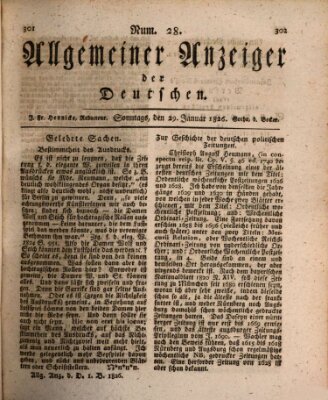 Allgemeiner Anzeiger der Deutschen Sonntag 29. Januar 1826