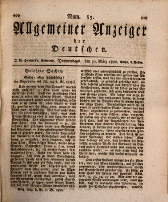 Allgemeiner Anzeiger der Deutschen Donnerstag 30. März 1826