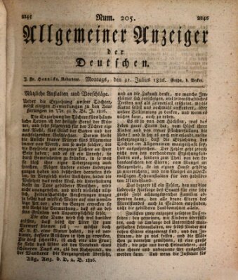 Allgemeiner Anzeiger der Deutschen Montag 31. Juli 1826