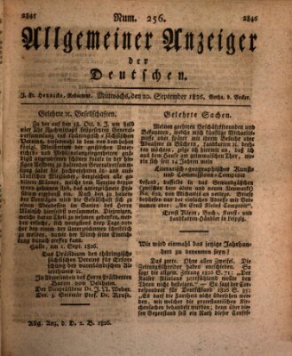 Allgemeiner Anzeiger der Deutschen Mittwoch 20. September 1826