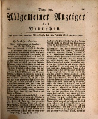 Allgemeiner Anzeiger der Deutschen Dienstag 29. Januar 1828