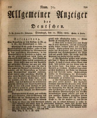 Allgemeiner Anzeiger der Deutschen Dienstag 11. März 1828