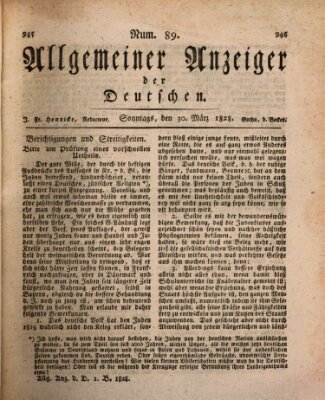 Allgemeiner Anzeiger der Deutschen Sonntag 30. März 1828