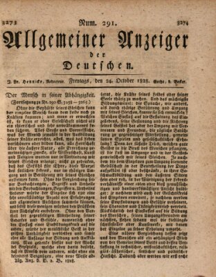 Allgemeiner Anzeiger der Deutschen Freitag 24. Oktober 1828
