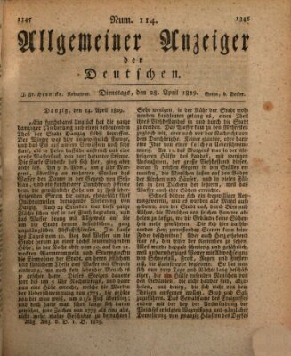 Allgemeiner Anzeiger der Deutschen Dienstag 28. April 1829