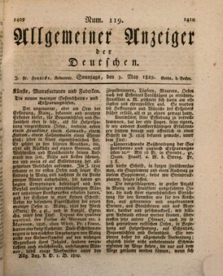 Allgemeiner Anzeiger der Deutschen Sonntag 3. Mai 1829