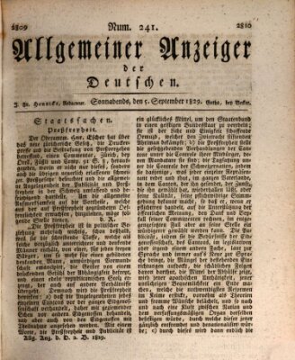 Allgemeiner Anzeiger der Deutschen Samstag 5. September 1829