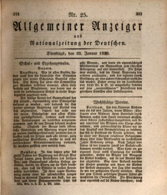 Allgemeiner Anzeiger und Nationalzeitung der Deutschen (Allgemeiner Anzeiger der Deutschen) Dienstag 26. Januar 1830