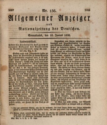 Allgemeiner Anzeiger und Nationalzeitung der Deutschen (Allgemeiner Anzeiger der Deutschen) Samstag 12. Juni 1830