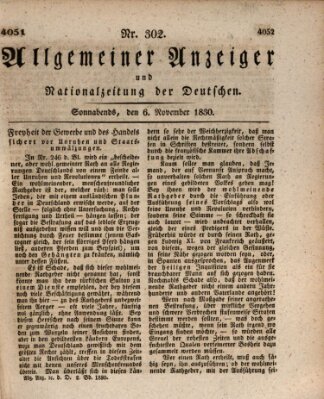 Allgemeiner Anzeiger und Nationalzeitung der Deutschen (Allgemeiner Anzeiger der Deutschen) Samstag 6. November 1830
