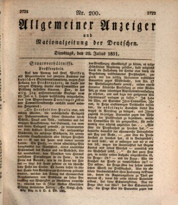 Allgemeiner Anzeiger und Nationalzeitung der Deutschen (Allgemeiner Anzeiger der Deutschen) Dienstag 26. Juli 1831