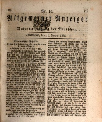Allgemeiner Anzeiger und Nationalzeitung der Deutschen (Allgemeiner Anzeiger der Deutschen) Mittwoch 11. Januar 1832