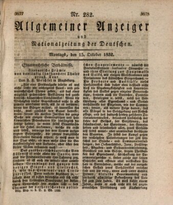 Allgemeiner Anzeiger und Nationalzeitung der Deutschen (Allgemeiner Anzeiger der Deutschen) Montag 15. Oktober 1832