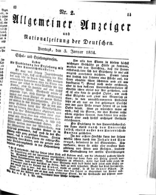 Allgemeiner Anzeiger und Nationalzeitung der Deutschen (Allgemeiner Anzeiger der Deutschen) Freitag 3. Januar 1834