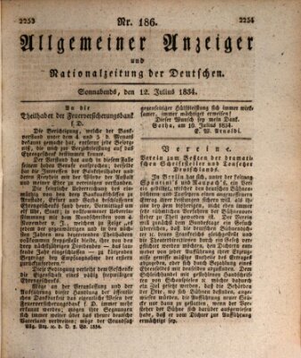 Allgemeiner Anzeiger und Nationalzeitung der Deutschen (Allgemeiner Anzeiger der Deutschen) Samstag 12. Juli 1834