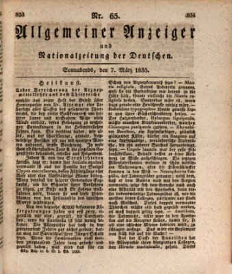 Allgemeiner Anzeiger und Nationalzeitung der Deutschen (Allgemeiner Anzeiger der Deutschen) Samstag 7. März 1835