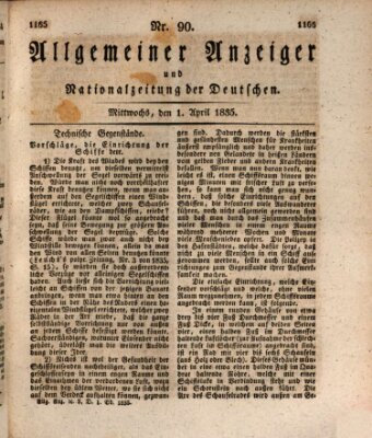 Allgemeiner Anzeiger und Nationalzeitung der Deutschen (Allgemeiner Anzeiger der Deutschen) Mittwoch 1. April 1835