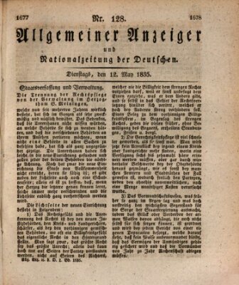 Allgemeiner Anzeiger und Nationalzeitung der Deutschen (Allgemeiner Anzeiger der Deutschen) Dienstag 12. Mai 1835