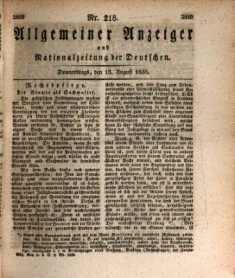 Allgemeiner Anzeiger und Nationalzeitung der Deutschen (Allgemeiner Anzeiger der Deutschen) Donnerstag 13. August 1835