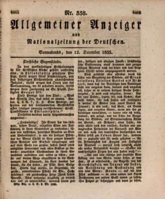 Allgemeiner Anzeiger und Nationalzeitung der Deutschen (Allgemeiner Anzeiger der Deutschen) Samstag 12. Dezember 1835