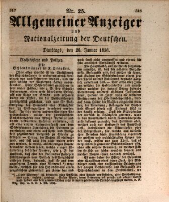 Allgemeiner Anzeiger und Nationalzeitung der Deutschen (Allgemeiner Anzeiger der Deutschen) Dienstag 26. Januar 1836