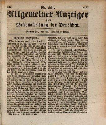 Allgemeiner Anzeiger und Nationalzeitung der Deutschen (Allgemeiner Anzeiger der Deutschen) Mittwoch 23. November 1836
