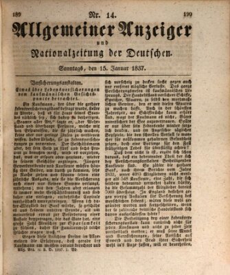 Allgemeiner Anzeiger und Nationalzeitung der Deutschen (Allgemeiner Anzeiger der Deutschen) Sonntag 15. Januar 1837
