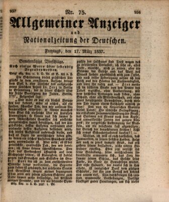 Allgemeiner Anzeiger und Nationalzeitung der Deutschen (Allgemeiner Anzeiger der Deutschen) Freitag 17. März 1837