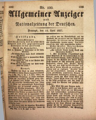 Allgemeiner Anzeiger und Nationalzeitung der Deutschen (Allgemeiner Anzeiger der Deutschen) Freitag 14. April 1837