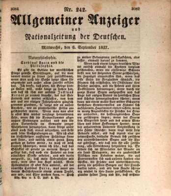 Allgemeiner Anzeiger und Nationalzeitung der Deutschen (Allgemeiner Anzeiger der Deutschen) Mittwoch 6. September 1837