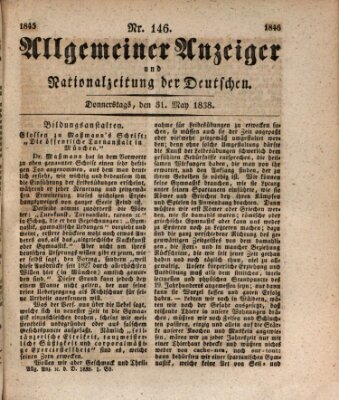 Allgemeiner Anzeiger und Nationalzeitung der Deutschen (Allgemeiner Anzeiger der Deutschen) Donnerstag 31. Mai 1838