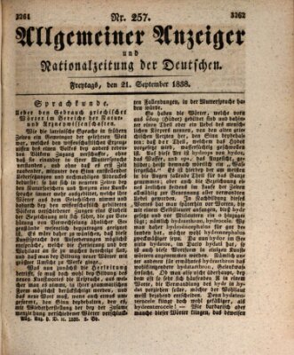 Allgemeiner Anzeiger und Nationalzeitung der Deutschen (Allgemeiner Anzeiger der Deutschen) Freitag 21. September 1838