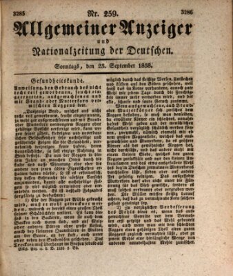 Allgemeiner Anzeiger und Nationalzeitung der Deutschen (Allgemeiner Anzeiger der Deutschen) Sonntag 23. September 1838