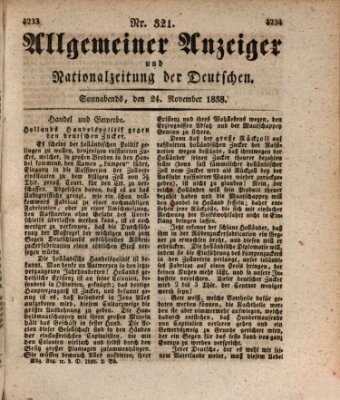 Allgemeiner Anzeiger und Nationalzeitung der Deutschen (Allgemeiner Anzeiger der Deutschen) Samstag 24. November 1838