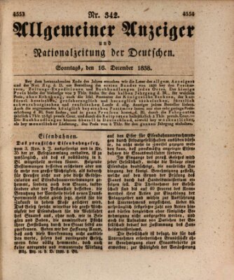 Allgemeiner Anzeiger und Nationalzeitung der Deutschen (Allgemeiner Anzeiger der Deutschen) Sonntag 16. Dezember 1838